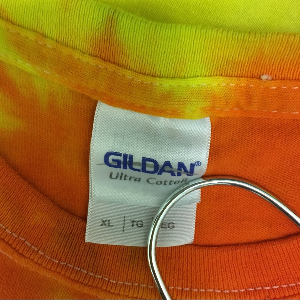 Gildan Rainbow Tie Dye Mens Graphic T-shirt SZ  XL - Picture 6 of 8